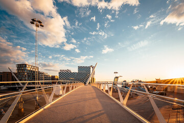 The new pedestrian and bicycle bridge in Helsingborg, Sweden.