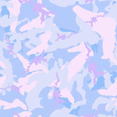 UFO camouflage of various shades of blue, pink and violet colors