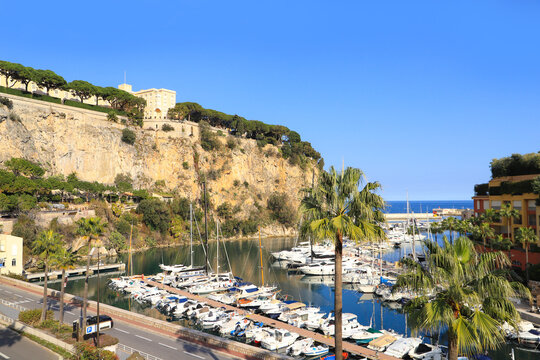 Prince's Palace and Port de Fontvieille of Monaco