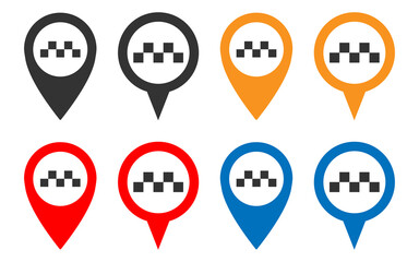 Taxi pointer icon. Navigation symbol. Sign gps vector.