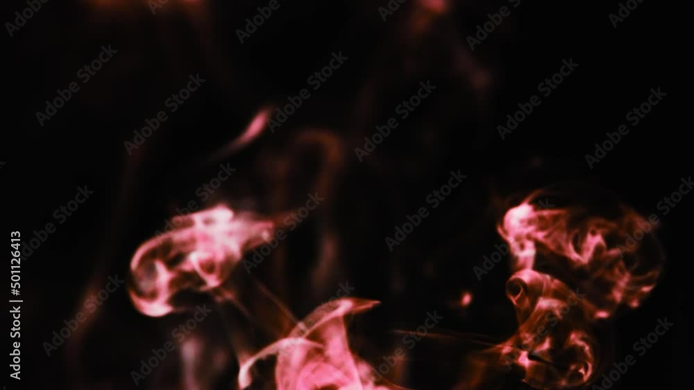 Poster realistic cloud smoke with streamline pattern. abstract red smoke on dark background in slow motion.
