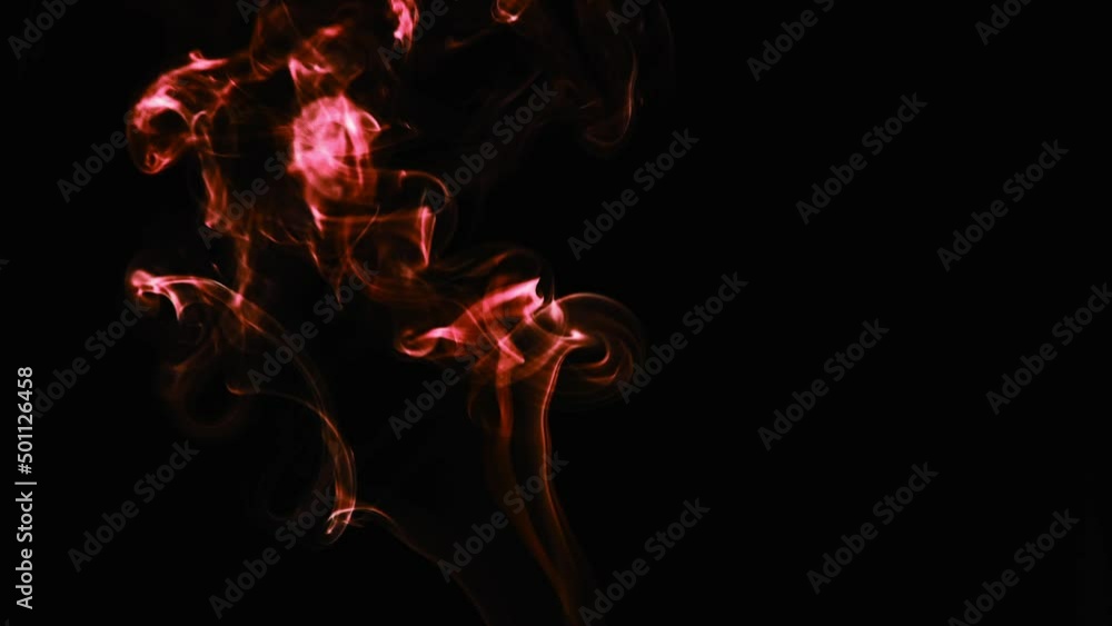 Poster realistic cloud smoke with streamline pattern. abstract red smoke on dark background in slow motion.