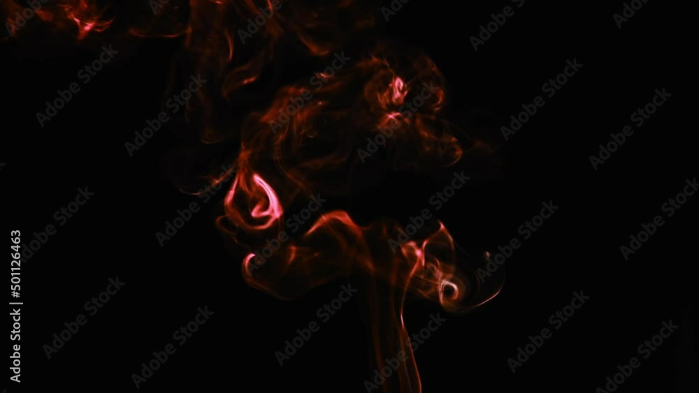 Poster realistic cloud smoke with streamline pattern. abstract red smoke on dark background in slow motion.