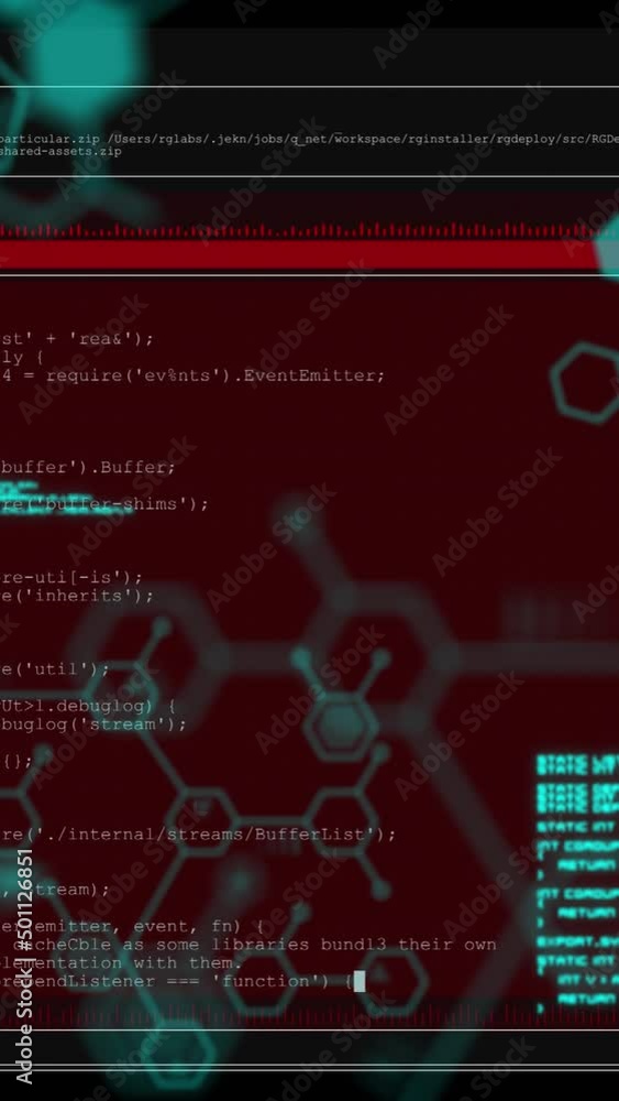 Aufkleber animation of shapes over data processing