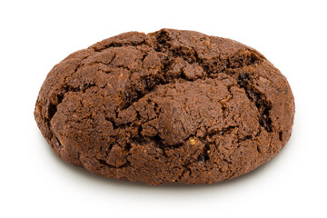 chocolate cookies isolated on white background with clipping path and full depth of field