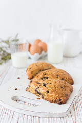 Homemade Chocolate chips scones for breakfast