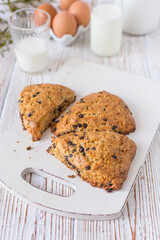 Homemade Chocolate chips scones for breakfast