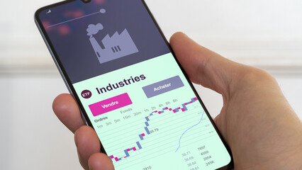 Investir dans un ETF Industries. Diversifier son investissement s'exposer à un fonds thématique. Acheter un fonds en bourse. Spéculer sur la thématique. Texte en français.