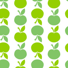 Apple fruit seamless pattern. Food template for background, textile, wrapping paper, wallpaper.