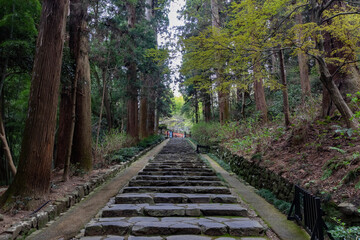 View of Kansenden mausoleum complex , Miyagi, Japan