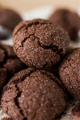 Chocolate crincle cookies covered in sugar