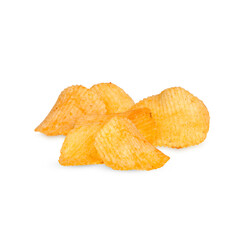 Potato chips isolated on white background