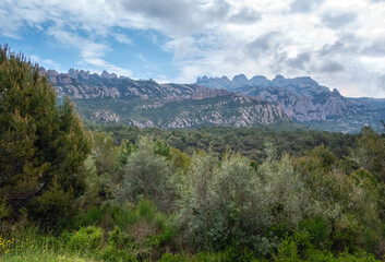 Fototapeta na wymiar Rocks on Montserrat mountain in Spain