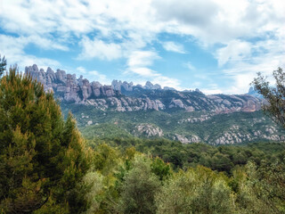 Fototapeta na wymiar Rocks on Montserrat mountain in Spain