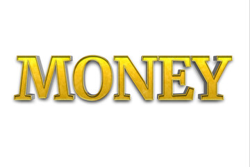 MONEY word on white background .3d illustration