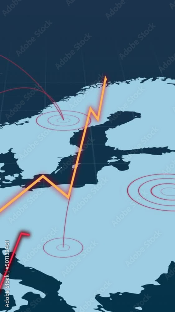 Poster animation of world map over data processing