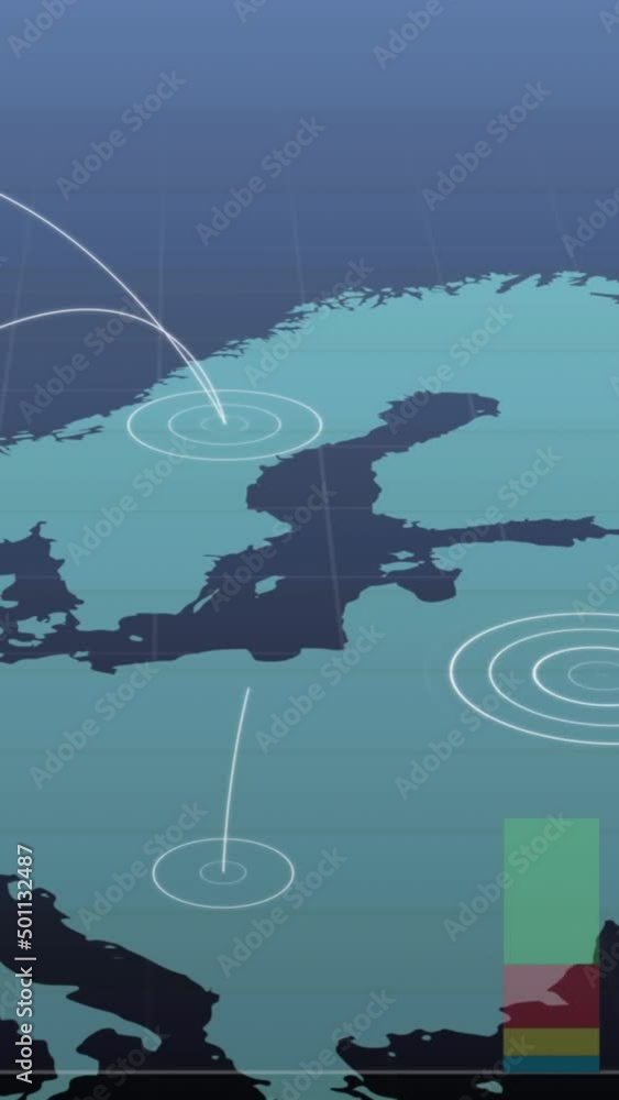 Poster animation of world map over data processing