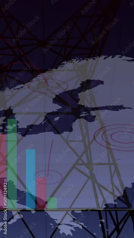 Poster animation of europe and pylon over data processing