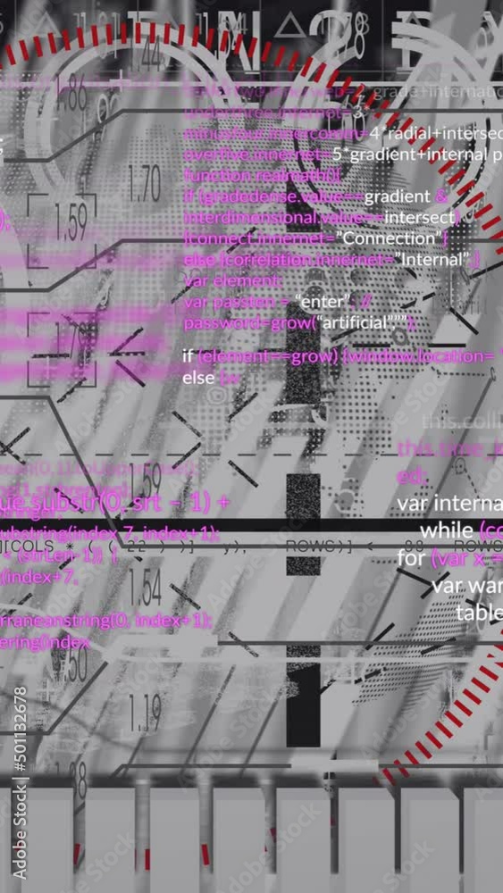 Poster Animation of scope scanning and data processing on black background