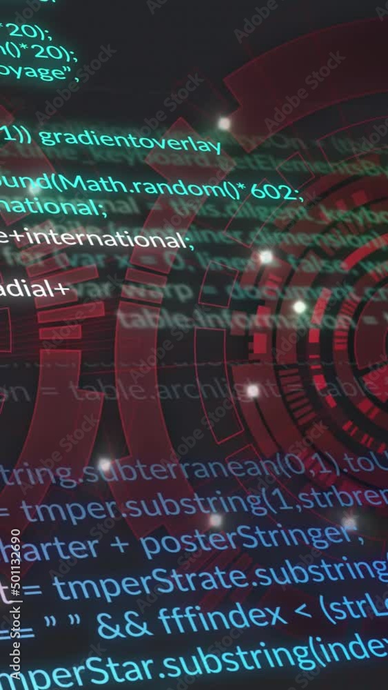 Poster Animation of scope scanning and data processing on black background