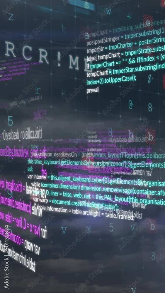 Poster Animation of data processing on black background