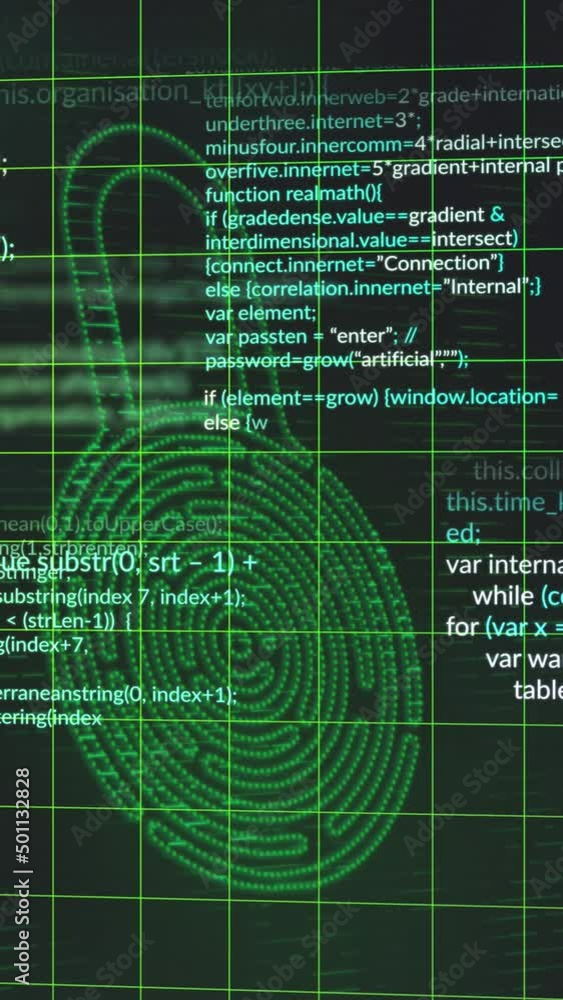 Poster animation of data processing on black background