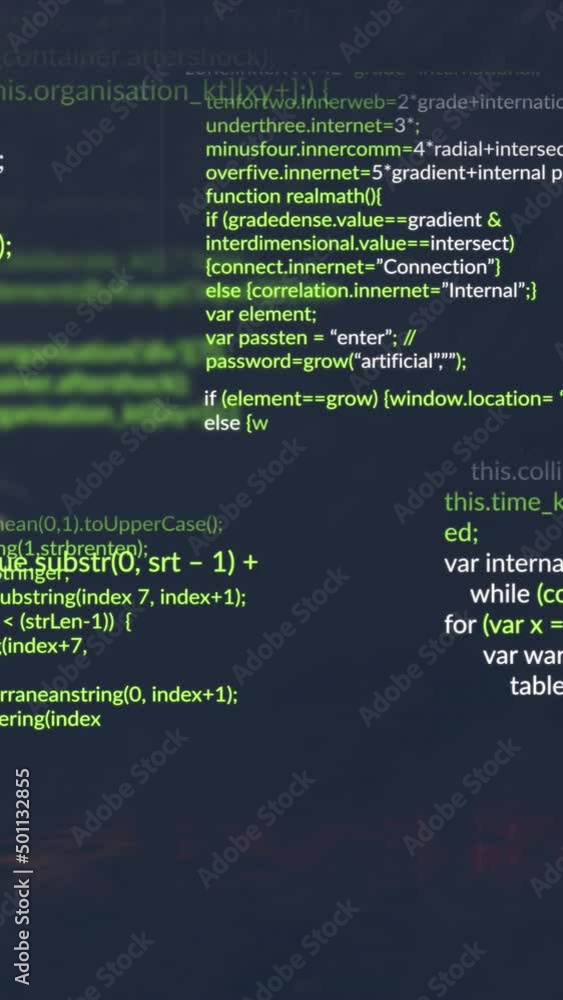 Poster animation of data processing on black background