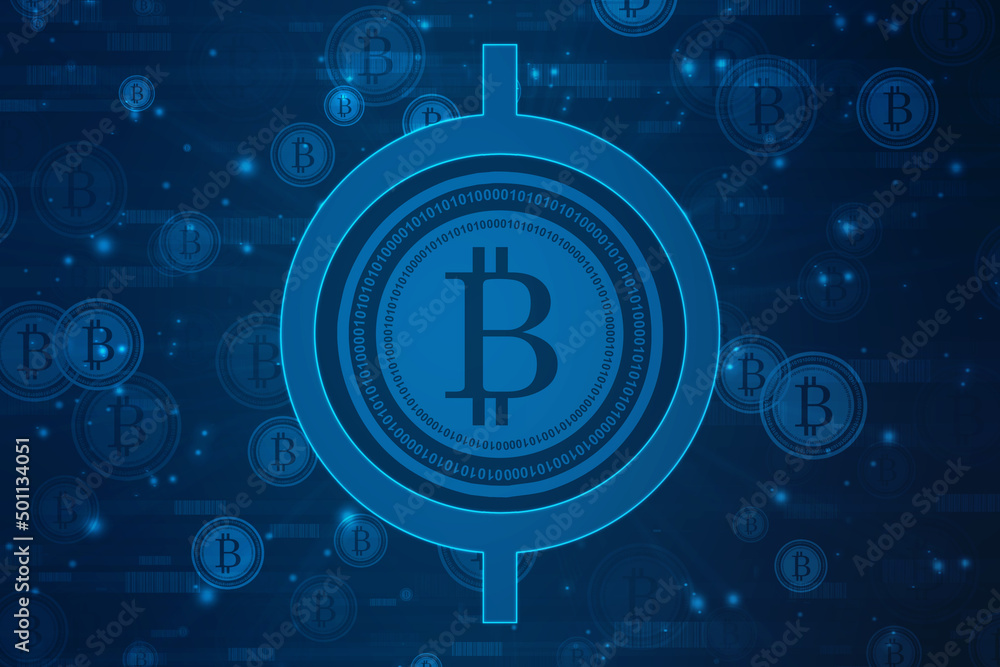 Aufkleber global abstract bitcoin crypto currency blockchain technology world map background illustration