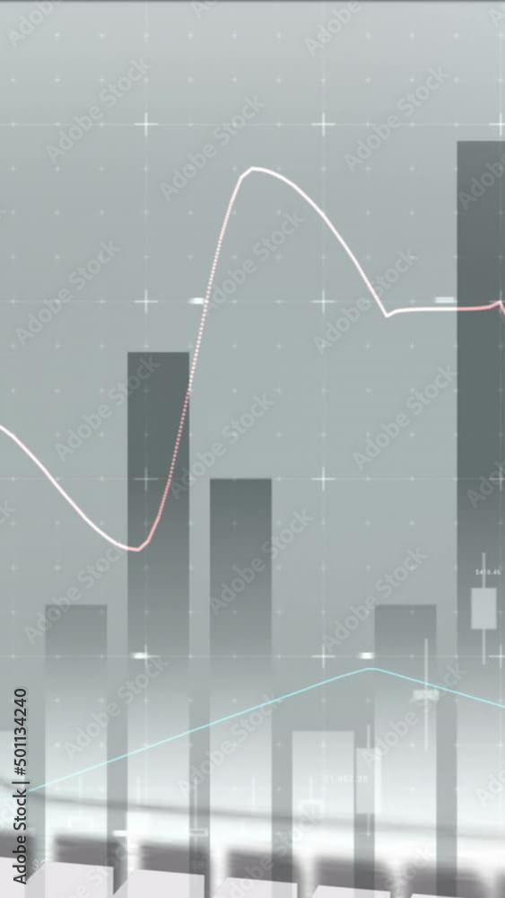 Poster animation of data processing on white background