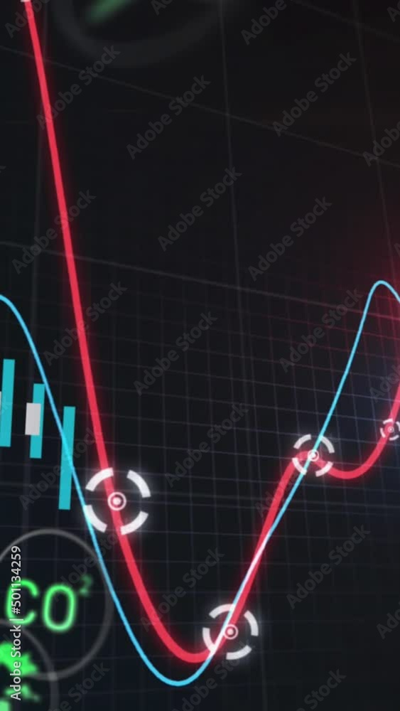 Poster animation of data processing on black background