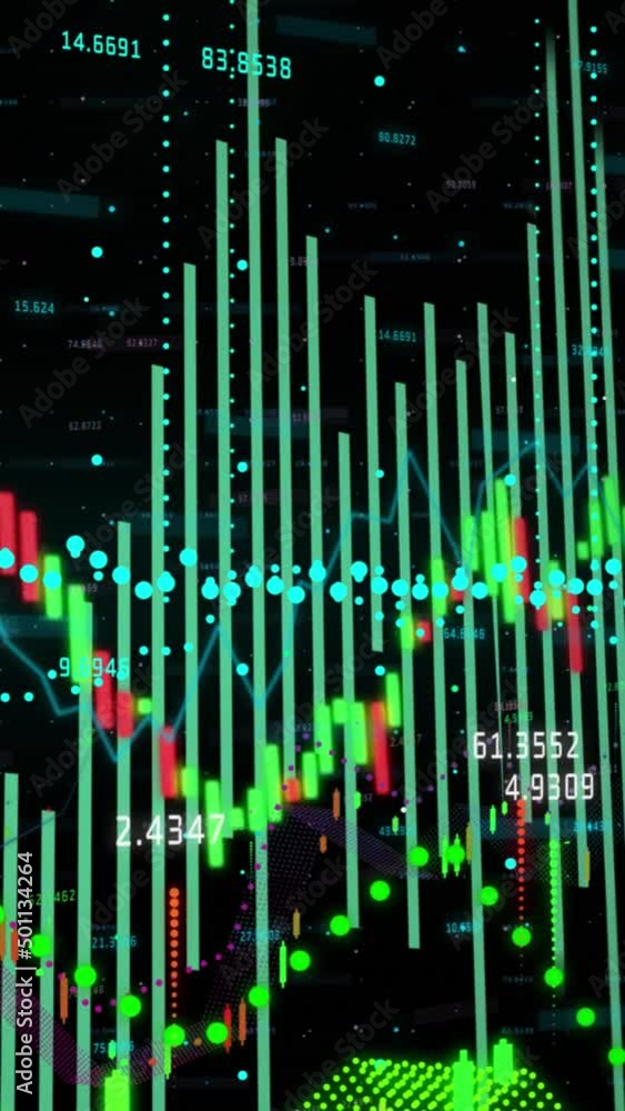 Poster Animation of data processing on black background