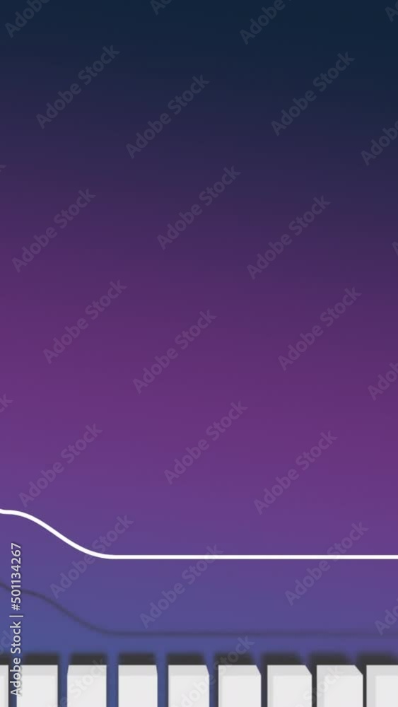 Poster animation of data processing on purple background