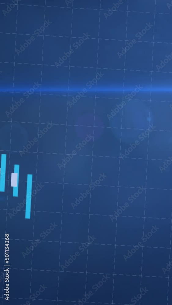 Poster animation of data processing on blue background