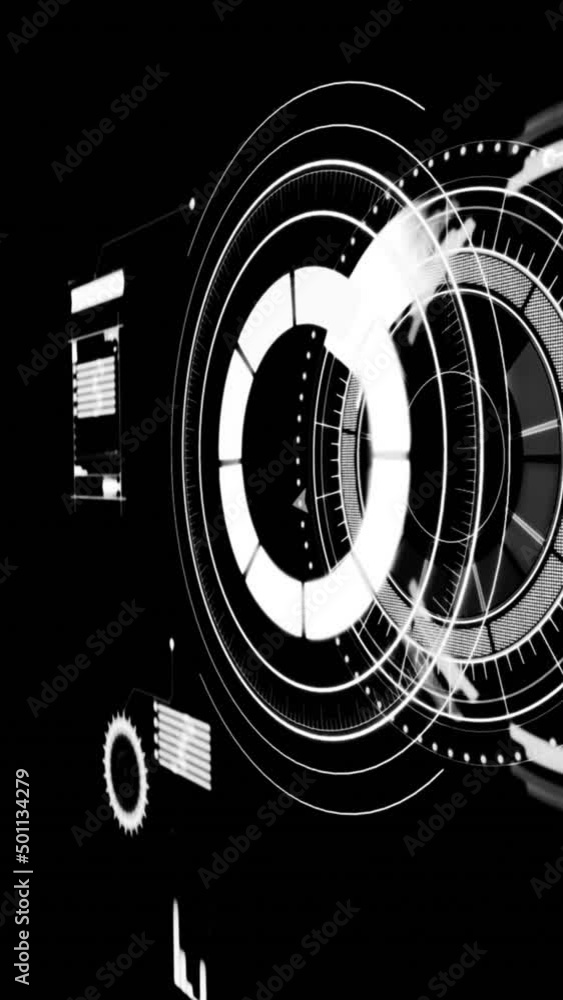 Poster animation of data processing on black background