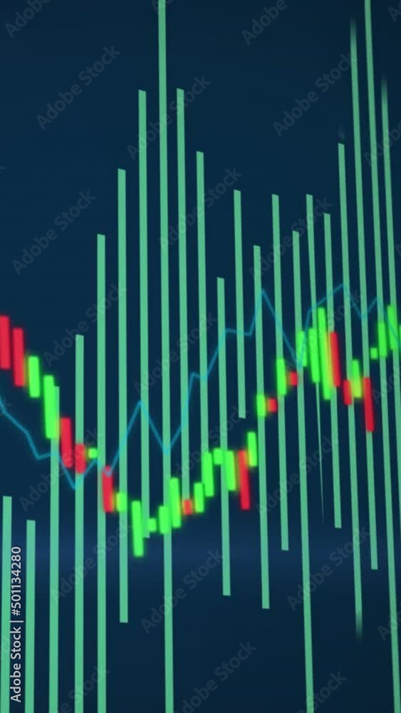 Poster animation of data processing on blue background