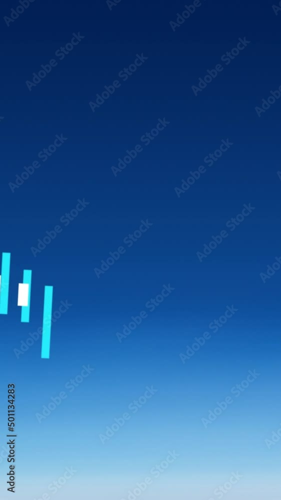Poster animation of data processing on blue background