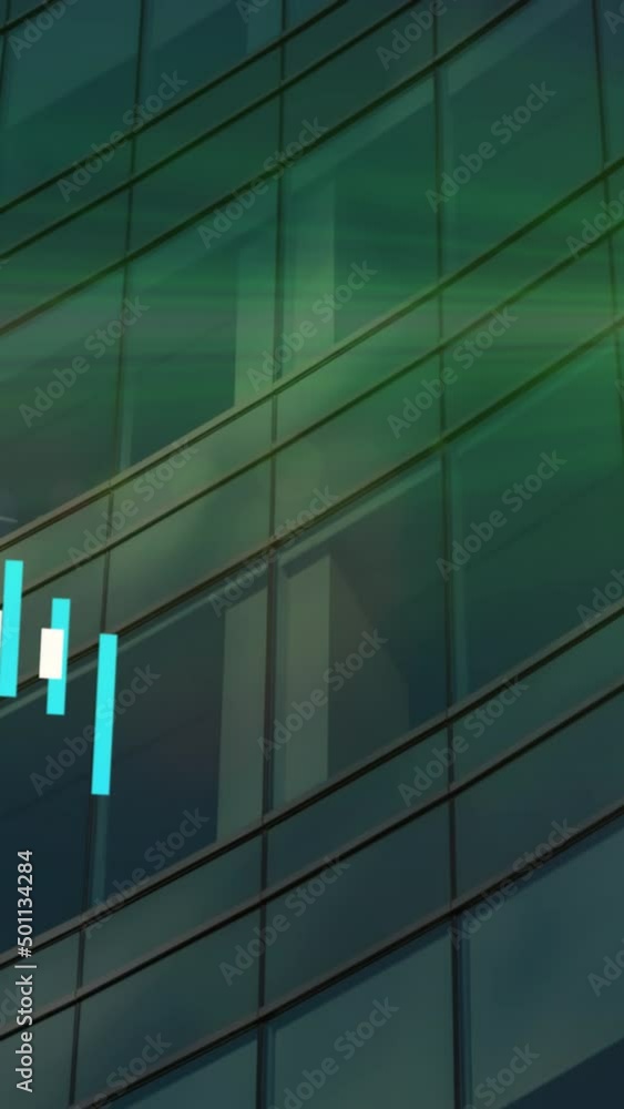 Poster animation of data processing over building