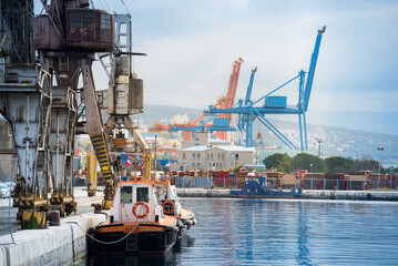  View of Rijeka port in Croatia