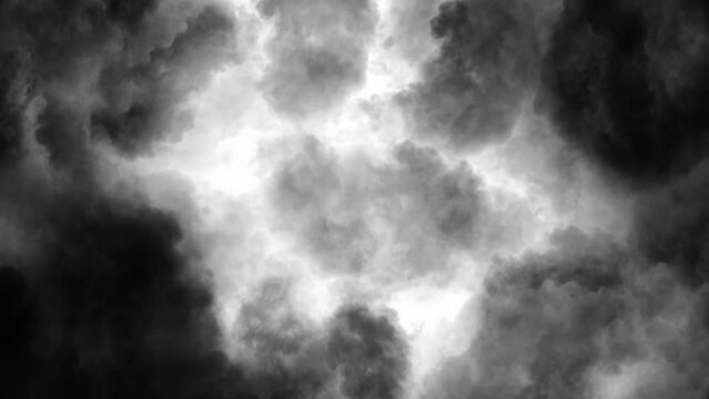 4k thunderstorms, Looped Flight Through Dark Clouds and lightning strikes