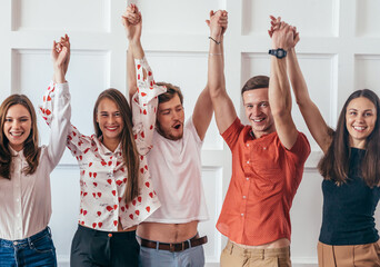 Fototapeta premium People holding hands. Together, we are stronger