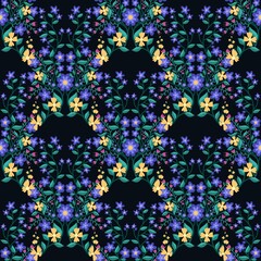 Floral seamless flower pattern for fabrics and textiles and packaging and gifts and cards and linens and kids