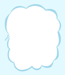 雲形の吹き出し　四角