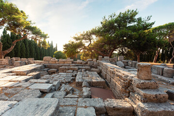 Fototapeta na wymiar The territory of Filerimos Monastery on the island of Rhodes in Greece