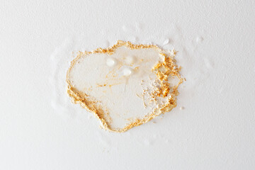 Water drips from the ceiling. Yellow spot and damage due to water leakage. Unforeseen event that...
