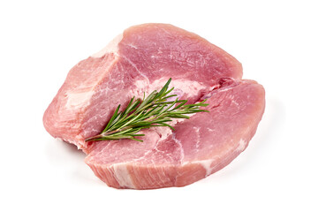 Fresh pork ham, isolated on white background. High resolution image.
