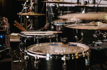 drum set on stage