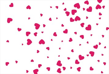 Red heart background. Love confetti background