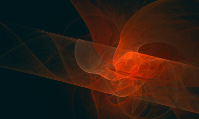 Blazing red hot flames, smoke and burning substances in digital 3d artwork on deep dark background. Great as cover print for electronics, splash screen, wallpaper, poster or artistic banner.