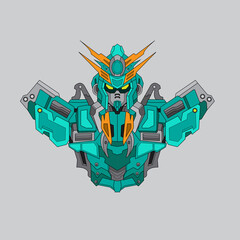 warrior cyborg robot knight in the sacred geometry ornaments background, Perfect for T-Shirt Design, Sticker, Poster, Merchandise and E-sport logo