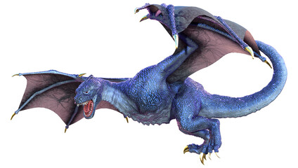 3D Rendering Fairy Tale Dragon on White